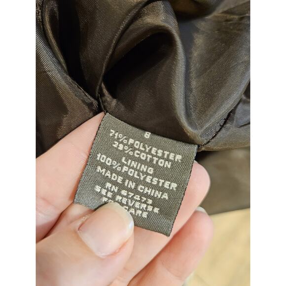 NWT TAYLOR Brown RUFFLED Sheath DRESS SZ 8 $148 Fitted Waist Textured Boutique - Picture 10 of 10